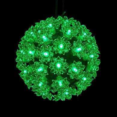 Northlight 6-Inch LED Lighted Starlight Floral Sphere Outdoor Hanging Decoration