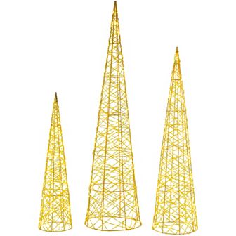 Northlight 3 pc LED Lighted Twinkle Outdoor Christmas Cone Trees Set