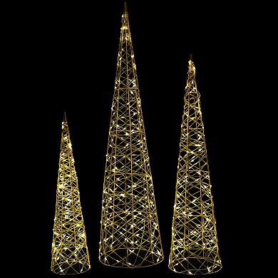Northlight 3-pc. LED Lighted Twinkle Outdoor Christmas Cone Trees Set