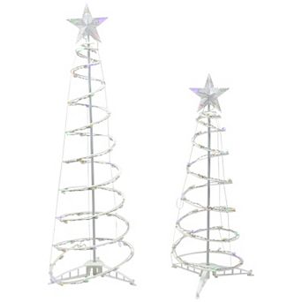 Northlight 2 pc LED Lighted Spiral Outdoor Christmas Tree Set