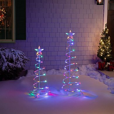 Northlight 2-pc. LED Lighted Spiral Outdoor Christmas Tree Set