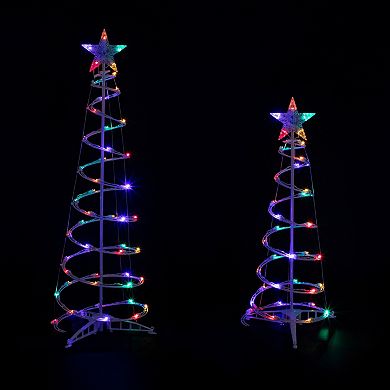 Northlight 2-pc. LED Lighted Spiral Outdoor Christmas Tree Set