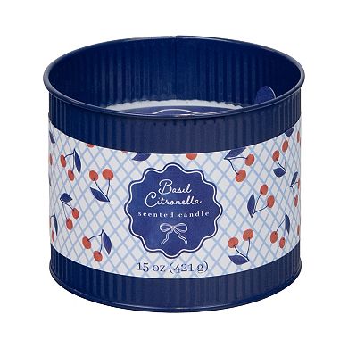 Americana Citronella Basil 15-oz. Metal Tin Candle