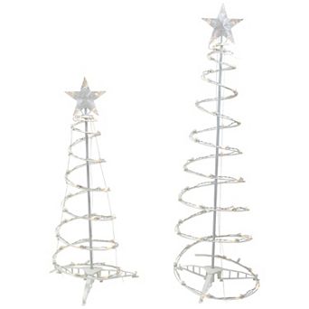 Northlight 2 pc LED Lighted Spiral Outdoor Christmas Trees Set