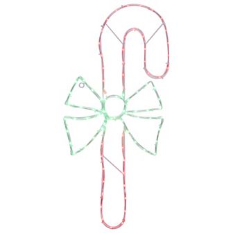 Northlight 28-Inch LED Lighted Candy Cane with Bow Outdoor Decor