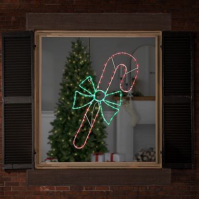 Northlight 28-Inch LED Lighted Candy Cane with Bow Outdoor Decor