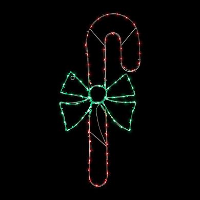 Northlight 28-Inch LED Lighted Candy Cane with Bow Outdoor Decor