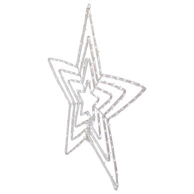 Northlight 24-Inch LED Lighted Layered Stars Window Decor