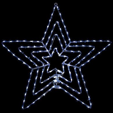 Northlight 24-Inch LED Lighted Layered Stars Window Decor