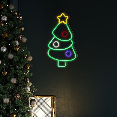 Northlight 15-Inch Christmas Tree LED Neon Lighted Wall Decoration