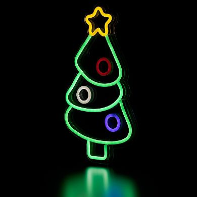 Northlight 15-Inch Christmas Tree LED Neon Lighted Wall Decoration