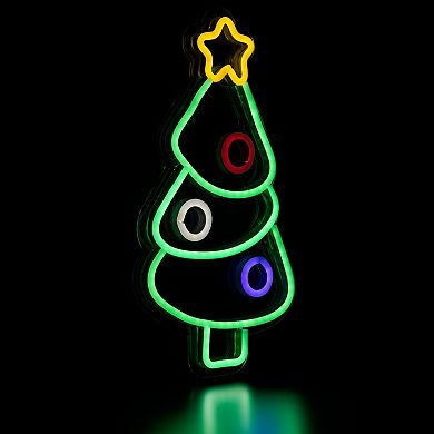 Northlight 15-Inch Christmas Tree LED Neon Lighted Wall Decoration