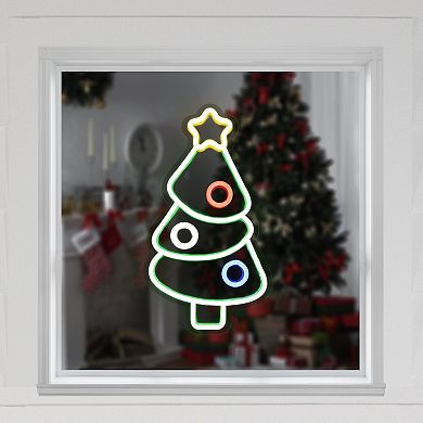 Northlight 15-Inch Christmas Tree LED Neon Lighted Wall Decoration
