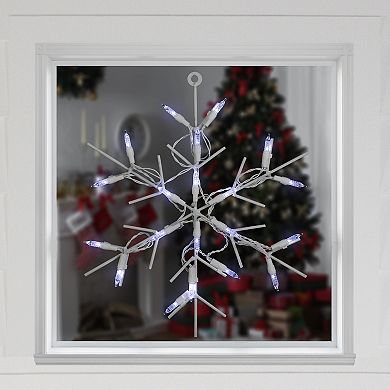 Northlight 13-Inch White LED Lighted Snowflake Christmas Window Decor