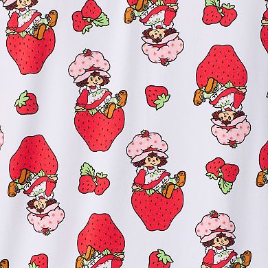 Women's Strawberry Shortcake 2-Piece Notch Collar Short Sleeve Pajama Top & Pajama Shorts Set