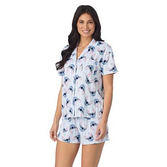 Women's Disney's Lilo & Stitch Notch Collar Short Sleeve Pajama Top & Pajama Shorts Set