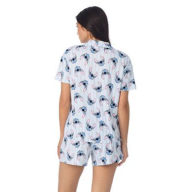 Women's Disney's Lilo & Stitch Notch Collar Short Sleeve Pajama Top & Pajama Shorts Set