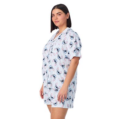 Plus Size Disney's Lilo & Stitch 2-Piece Notch Collar Short Sleeve Pajama Top & Pajama Shorts Set