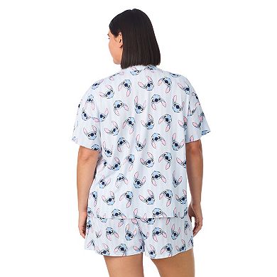 Plus Size Disney's Lilo & Stitch 2-Piece Notch Collar Short Sleeve Pajama Top & Pajama Shorts Set