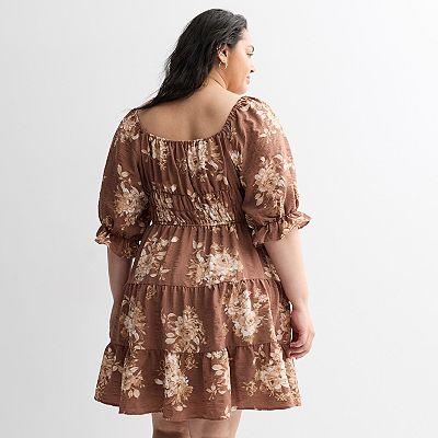 plus size brown skater dress Plus Size Whimsigoth Tarot Card Skater Dress Cream / 2XL