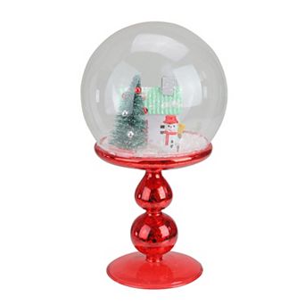 Avon Holiday Scene Pedestal Snow Globe Table Decor