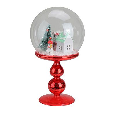 Avon Holiday Scene Pedestal Snow Globe Table Decor