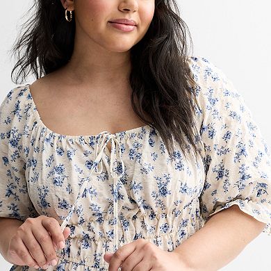 Juniors' Plus Size Liberty Love Short Sleeve Skater Dress
