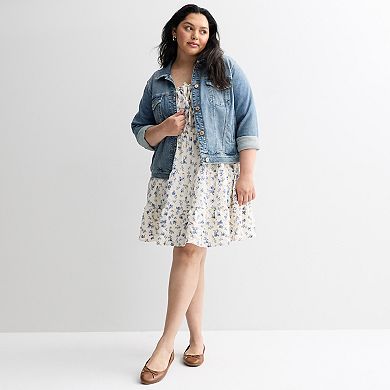 Juniors' Plus Size Liberty Love Short Sleeve Skater Dress