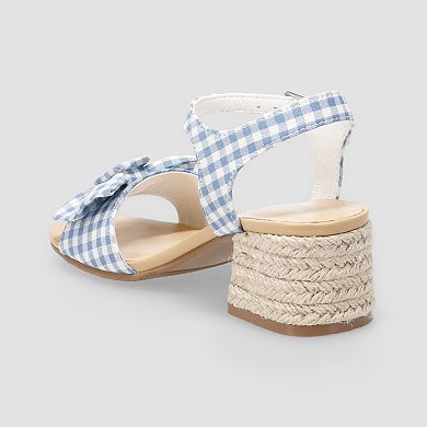 Sonoma Goods For Life Kids Gingham Bow Block Heel Sandals