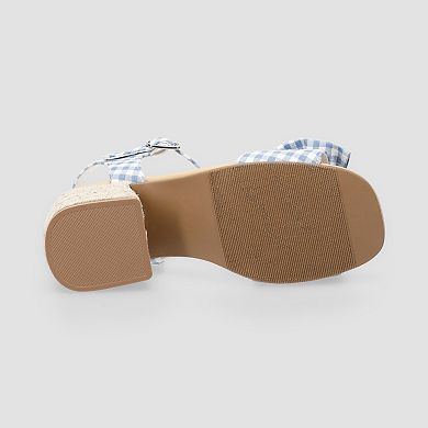 Sonoma Goods For Life Kids Gingham Bow Block Heel Sandals