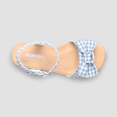 Sonoma Goods For Life Kids Gingham Bow Block Heel Sandals