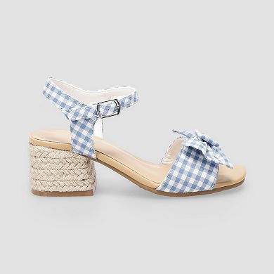 Sonoma Goods For Life Kids Gingham Bow Block Heel Sandals