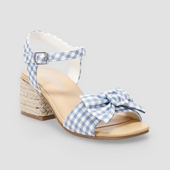 Sonoma Goods For Life® Kids Gingham Bow Block Heel Sandals