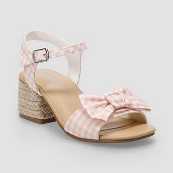 Sonoma Goods For Life® Kids Gingham Bow Block Heel Sandals