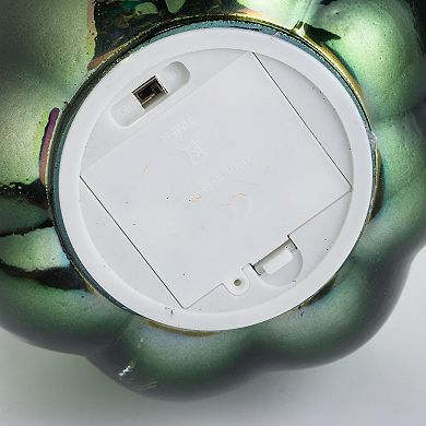 Evergreen Enterprises Lighted Pumpkin Halloween Accent with Spider Web Design Table Decor