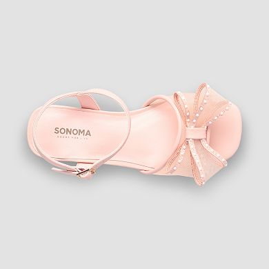 Sonoma Goods For Life® Bedillia Little Kid Girls Faux Pearl Bow-Accented Dress Sandals