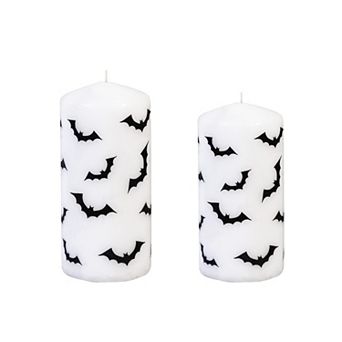 Evergreen Enterprises Halloween Bat Pillar Candle Set of 2 Table Decor