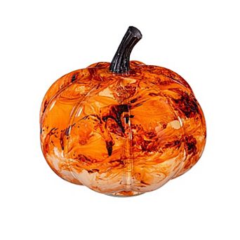 Evergreen Enterprises Pumpkin Marble Glass Table Decor