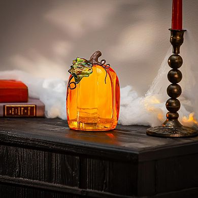 Evergreen Enterprises Pumpkin LED Water Globe Table Decor 6.5-Inch