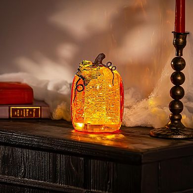 Evergreen Enterprises Pumpkin LED Water Globe Table Decor 6.5-Inch