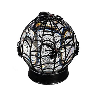 Evergreen Enterprises Spider Web LED Water Globe Table Decor