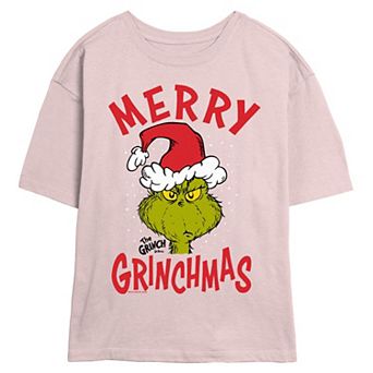 Juniors' The Grinch Merry Grinchmas Graphic Tee