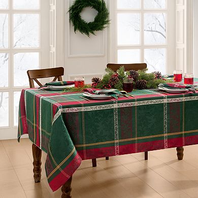 Elrene Home Fashions Merry and Festive Jacquard Rectangle Tablecloth