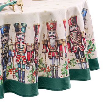 Elrene Home Fashions Royal Nutcracker Holiday Round/Oval Tablecloth