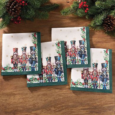 Elrene Home Fashions Royal Nutcracker Napkins, 17"x17", Set of 4