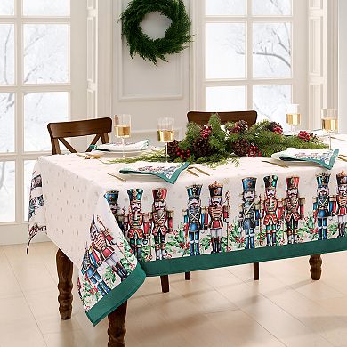 Elrene Home Fashions Royal Nutcracker Holiday Rectangle Tablecloth