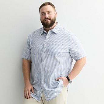 Big & Tall Sonoma Goods For Life® Perfect Length Seersucker Short Sleeve Button-Down Shirt