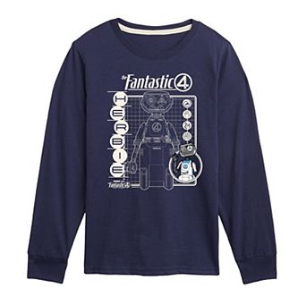 Boys 8-20 Marvel The Fantastic Four: First Steps Herbie Blueprint Long Sleeve Graphic Tee