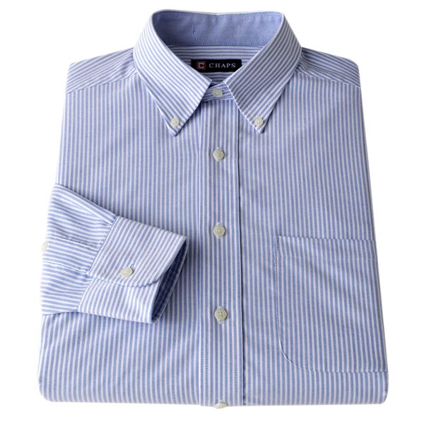 Men's Chaps Classic-Fit Patterned Button-Down Collar Oxford Dress Shirt