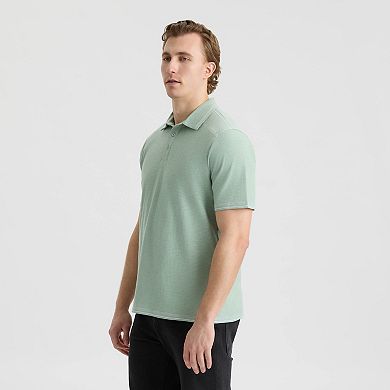 Matix Men's Short Sleeve Polo Henley Knit Top